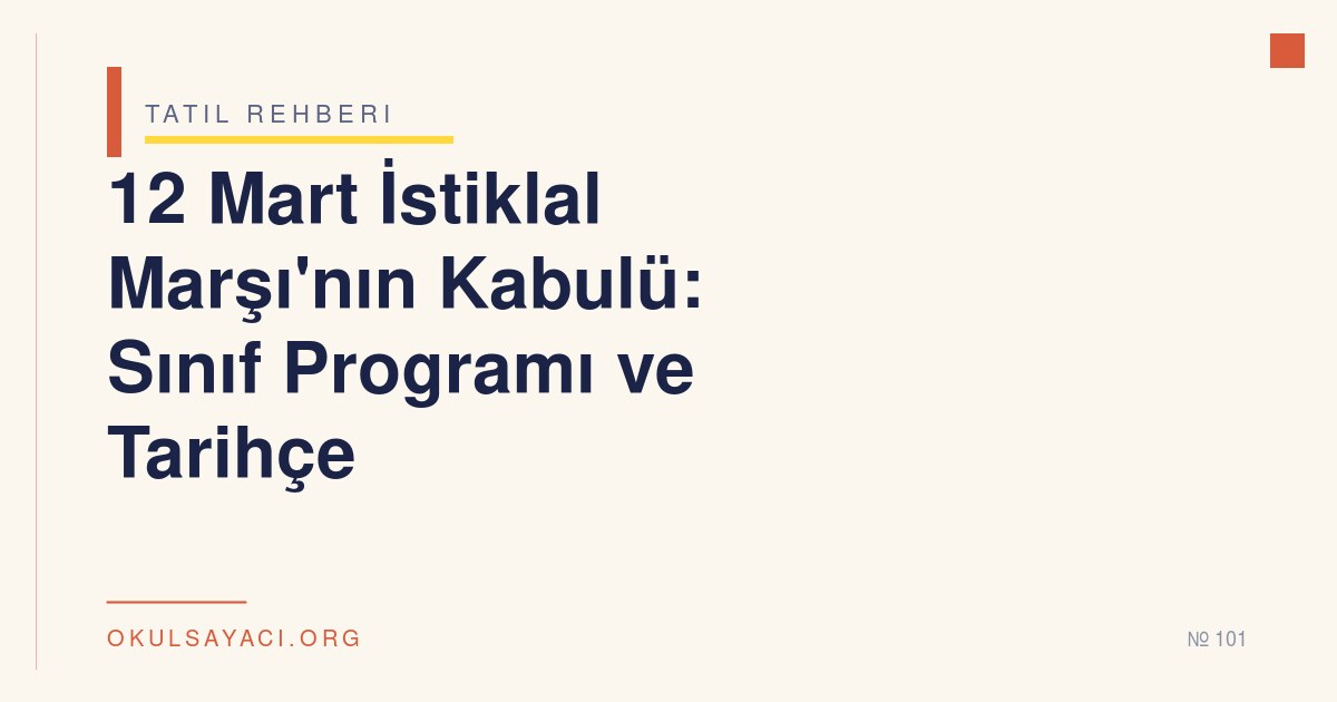 12 Mart İstiklal Marşı'nın Kabulü: Sınıf Programı ve Tarihçe