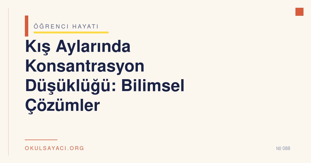 Kış Aylarında Konsantrasyon Düşüklüğü: Bilimsel Çözümler