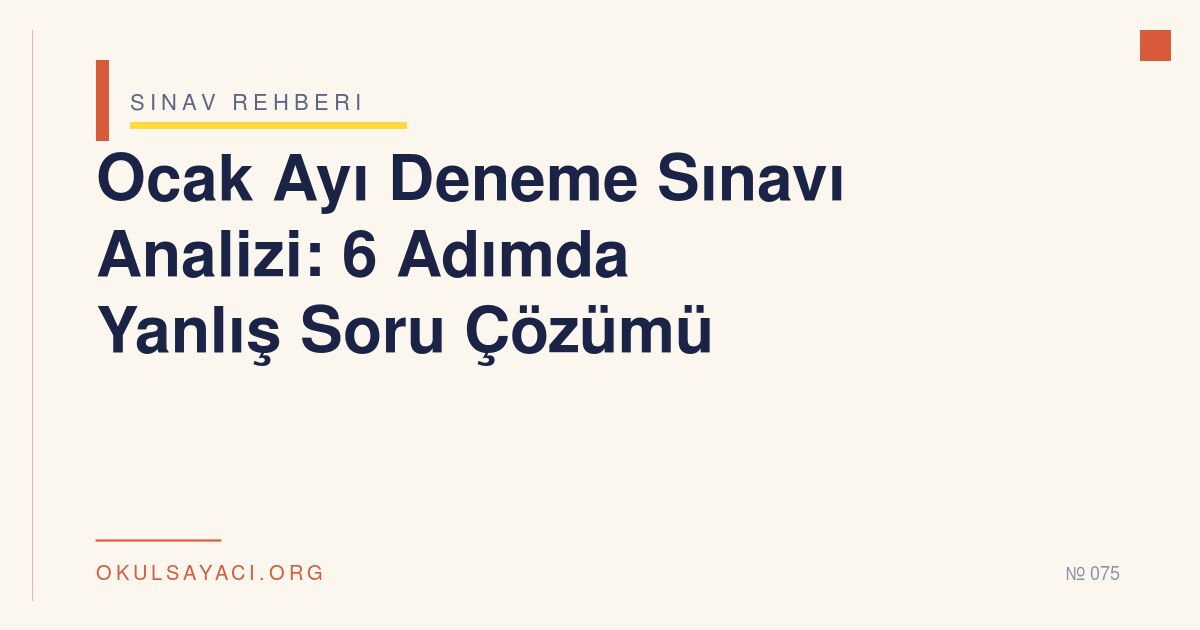 Ocak Ayı Deneme Sınavı Analizi: 6 Adımda Yanlış Soru Çözümü