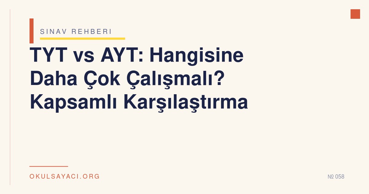 TYT vs AYT: Hangisine Daha Çok Çalışmalı? Kapsamlı Karşılaştırma