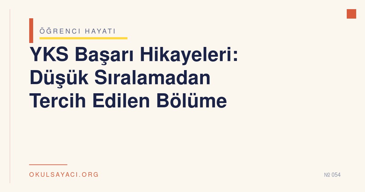 YKS Başarı Hikayeleri: Düşük Sıralamadan Tercih Edilen Bölüme